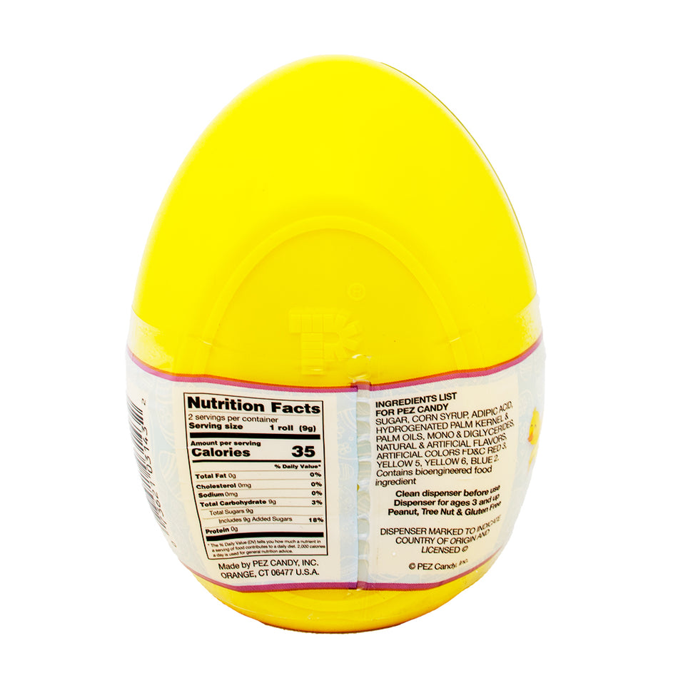 Pez Yellow Easter Egg Grey Rabbit Nutrition Facts Ingredients