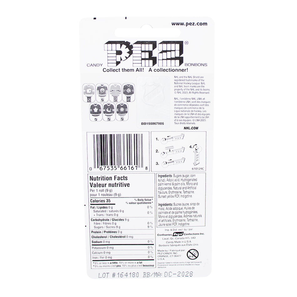 Pez NHL Jersey Oilers  Nutrition Facts Ingredients