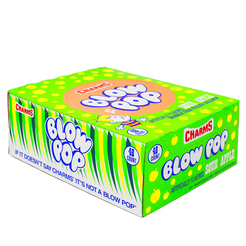 Charms Blow Pop Sour Apple - 48 Lollipops