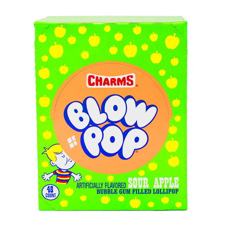 Charms Blow Pop Sour Apple - 48 Lollipops