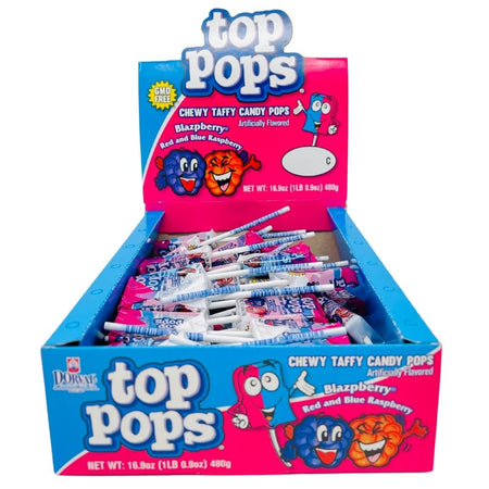 Top Pops Chewy Taffy Blazpberry - 336g