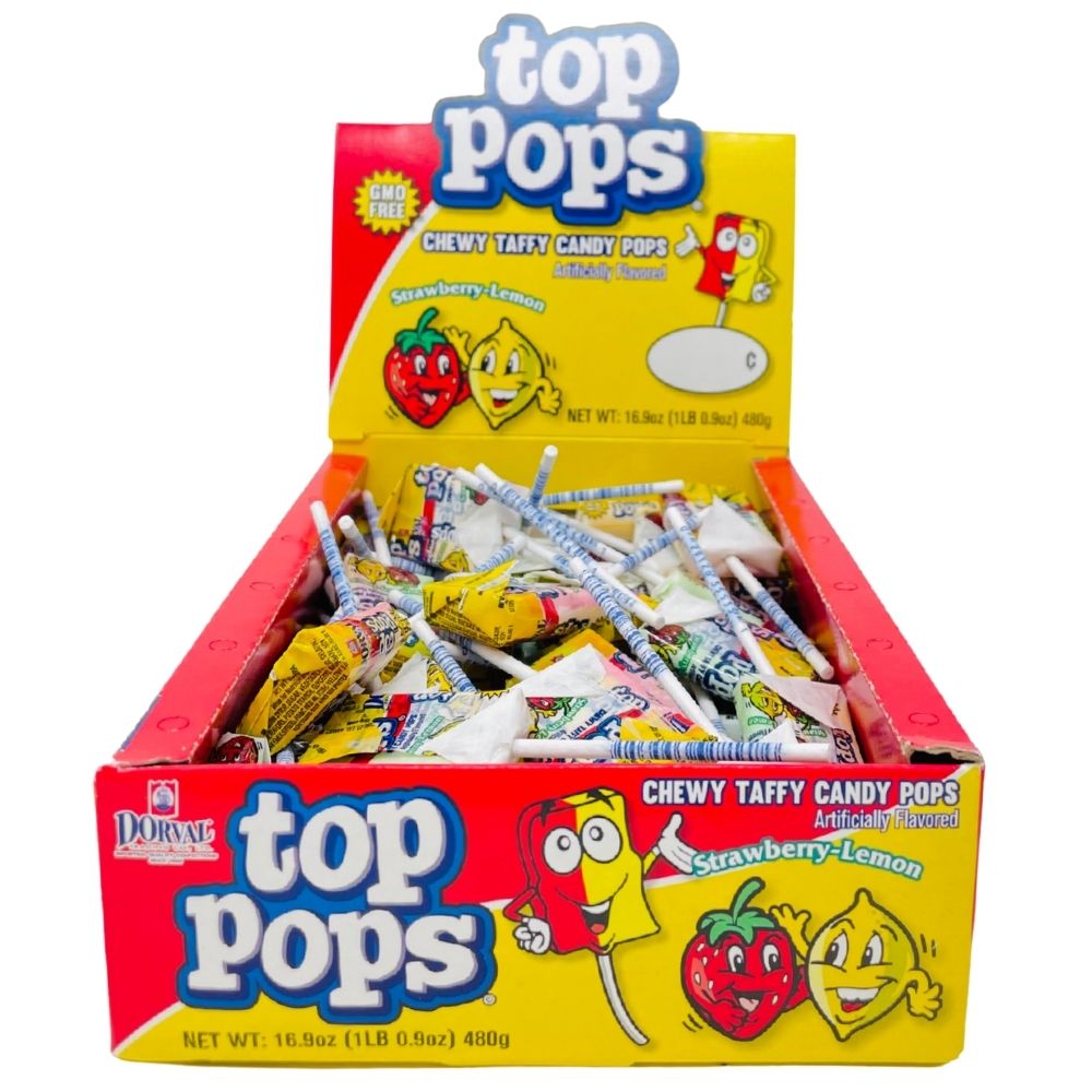 Top Pops Chewy Taffy Strawberry-Lemon - 336g