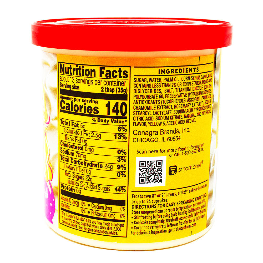 Dolly Parton Original Buttercream Frosting - 16oz Nutrition Facts Ingredients