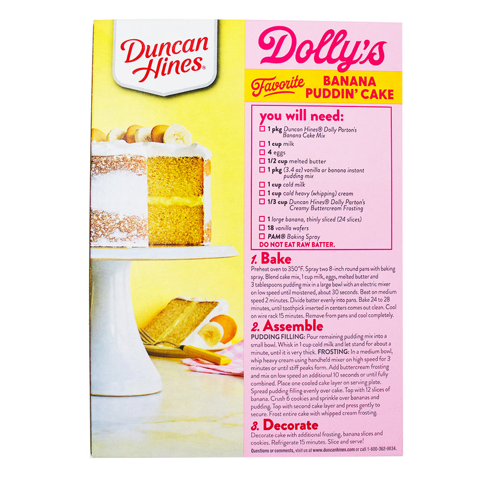 Dolly Parton Banana Cake Mix - 15.25oz Nutrition Facts Ingredients