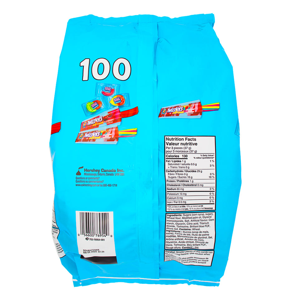 Hershey Assorted Jolly Rancher & Twizzlers - 100ct  Nutrition Facts Ingredients