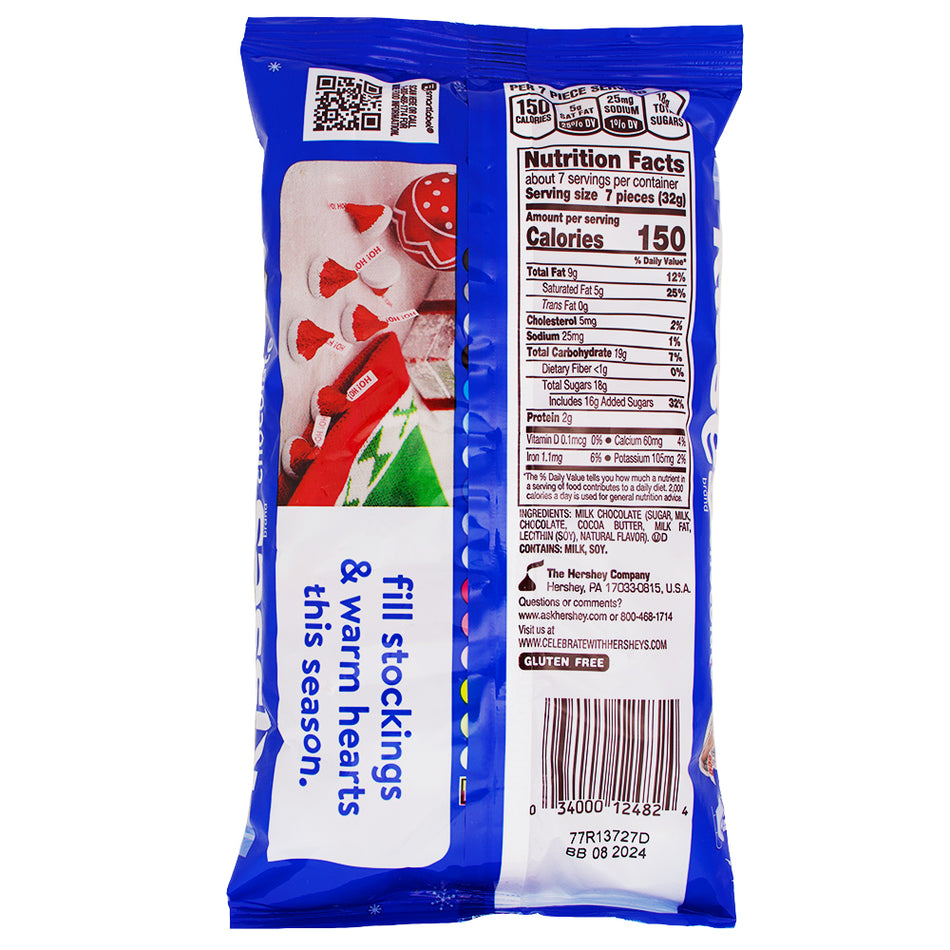 Hershey's Santa Hat Kisses - 7.8oz Nutrition Facts Ingredients