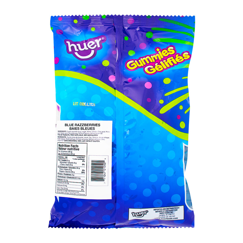 Huer Blue Razzberries - 1kg  Nutrition Facts Ingredients