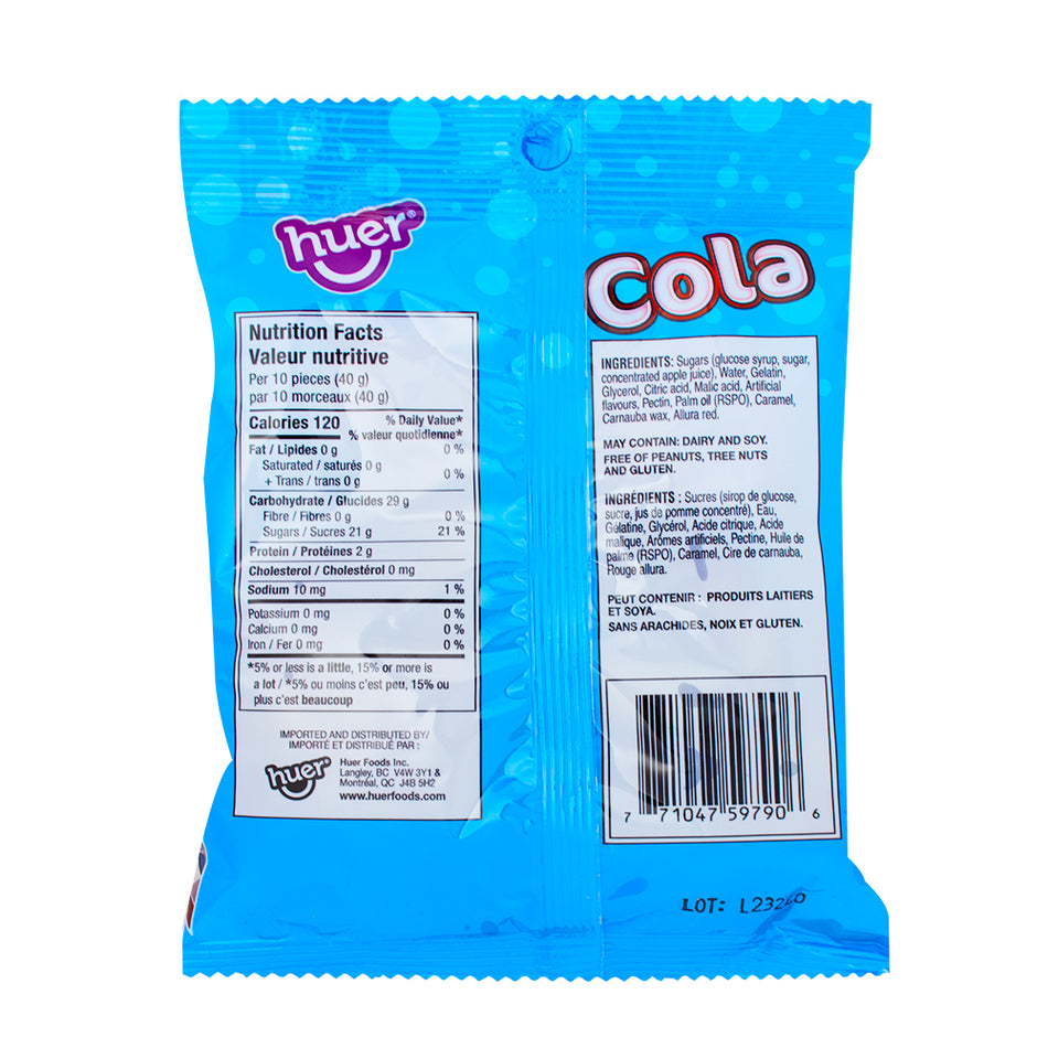 Huer Cola - 120g  Nutrition Facts Ingredients