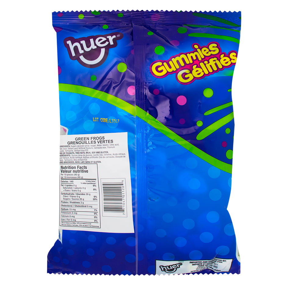 Huer Green Frogs Gummy Candy - 1kg  Nutrition Facts Ingredients