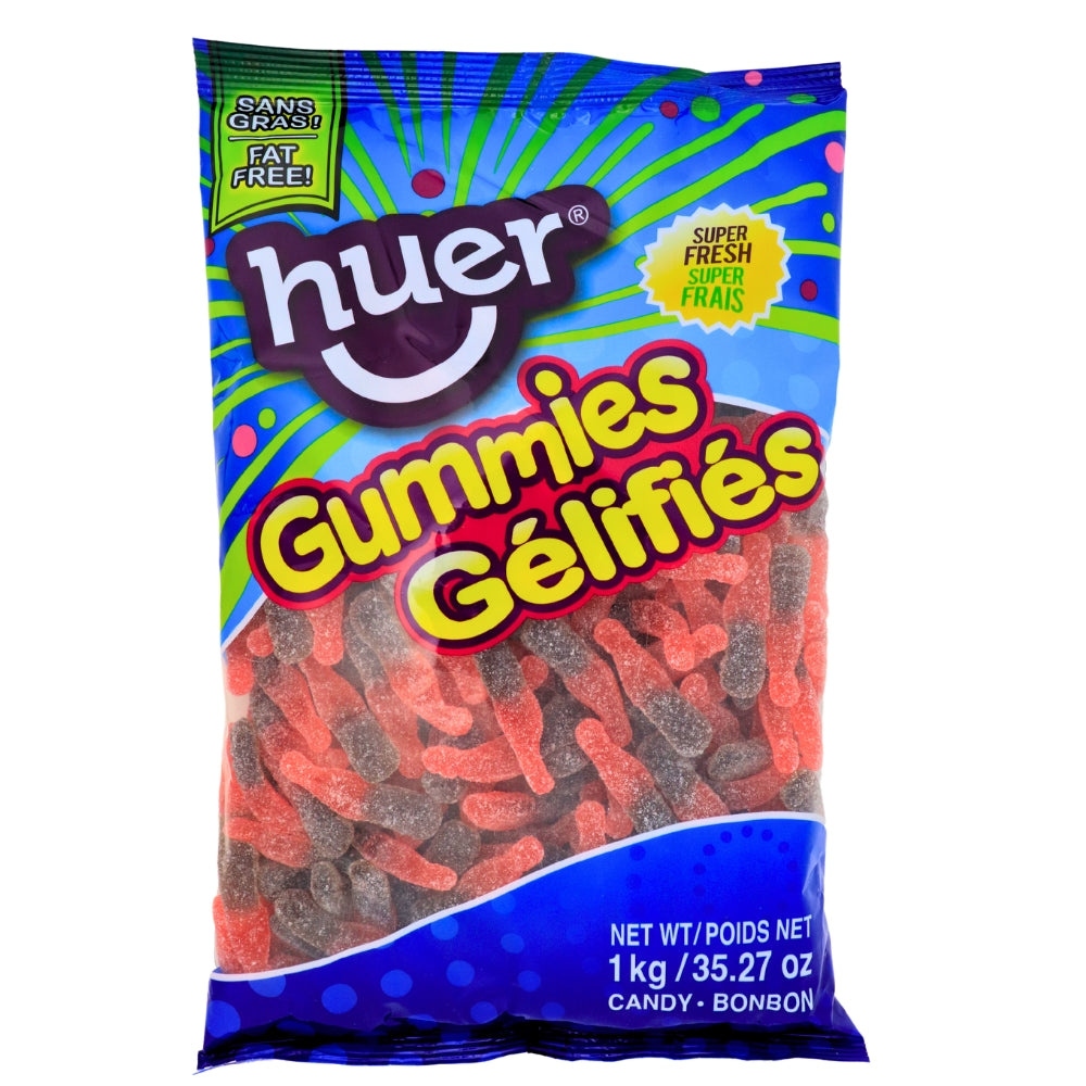 Huer Sour Cherry Cola Bottles Candy - 1kg, Gummie Candy, Gummy Candy, Fun Gummies, Soft Gummies, Fruity Gummies, Soft Gummy, Cherry Cola Gummies, Cherry Cola Candy, Cola Candy, Cola Gummy