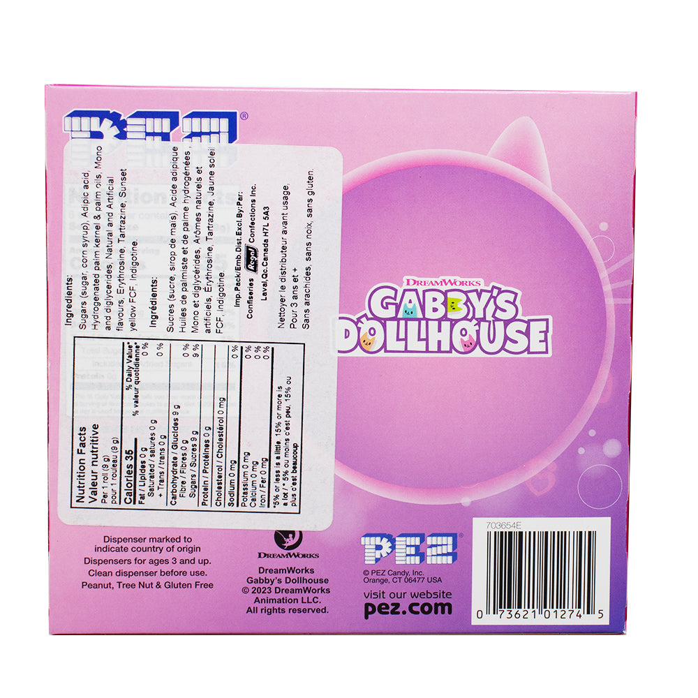 Pez Gabby's Dollhouse Twin Pack Nutrition Facts Ingredients