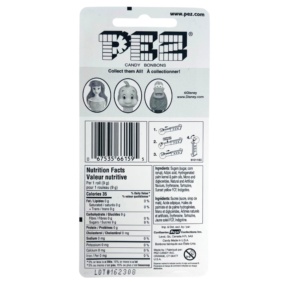 Pez Little Mermaid - Ariel Nutrition Facts Ingredients