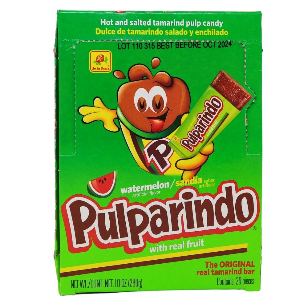 De La Rosa Pulparindo Tamarind Candy Watermelon - 20ct Watermelon Candy Mexican Candy Pulparindo