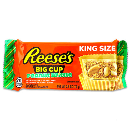 Reese's Big Cup Peanut Brittle KING SIZE - 2.8oz, Reeses, reeses chocolate, reese, reese chocolate, reeses peanut butter cups, reeses peanut brittle, reeses big cup, christmas reeses