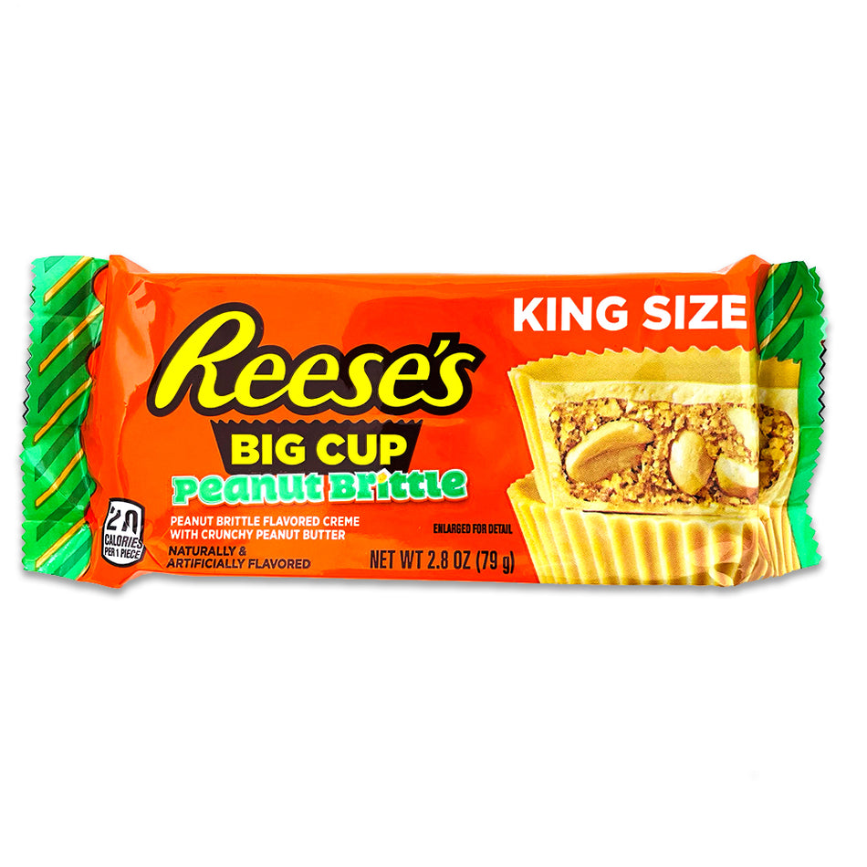 Reese's Big Cup Peanut Brittle KING SIZE - 2.8oz, Reeses, reeses chocolate, reese, reese chocolate, reeses peanut butter cups, reeses peanut brittle, reeses big cup, christmas reeses