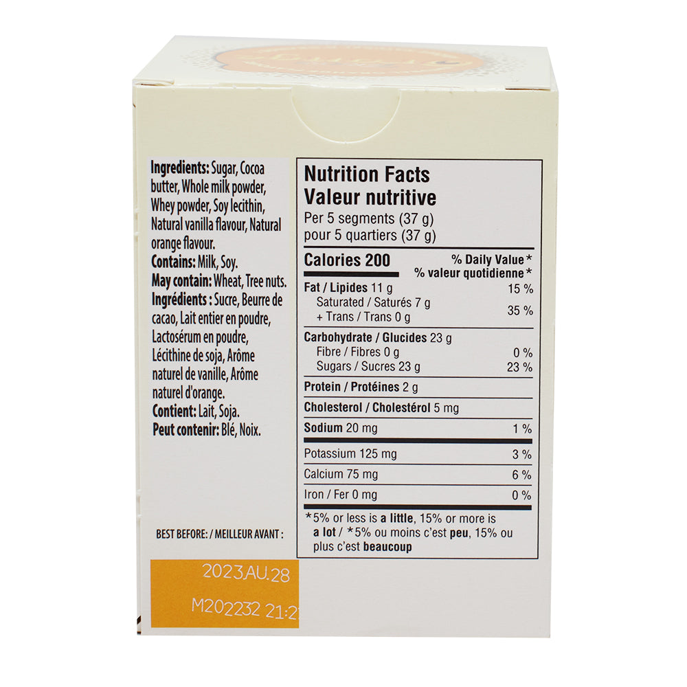 Terry's Chocolate Orange White Chocolate Ball - 147g Nutrition Facts Ingredients