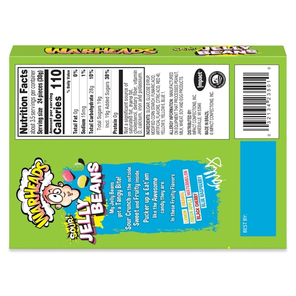 WarHeads Sour Jelly Beans Theatre Pack - 4oz ingredients nutrition facts, WarHeads Sour Jelly Beans, Sour Candy Theatre Pack, Electrifying Sour Flavors, Sweet Rescue Jelly Beans, Candy Theater Adventure, Whimsical Taste Experience, Flavor-Packed Jelly Beans, Sourlicious Spectacle, Taste Bud Show, Candy Theatre Tickets, warheads, warheads candy, warheads sour candy, sour candy