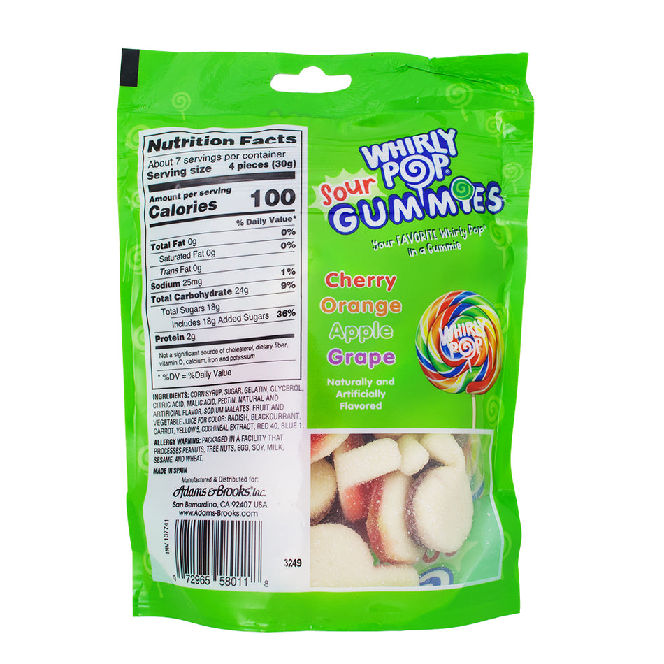 Adams & Brooks Whirly Pop Sour Gummies - 7.5oz | Candy Funhouse