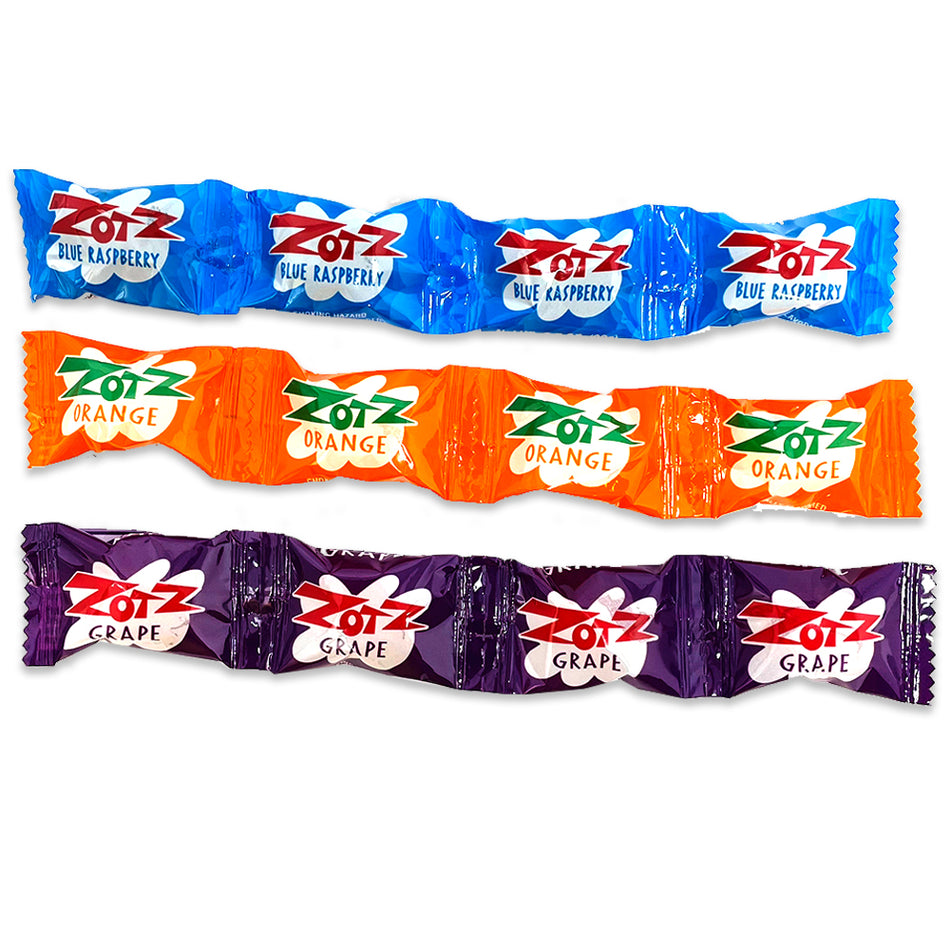 Zotz Fizz Power Candy Strings-Blue Raspberry-Orange-Grape