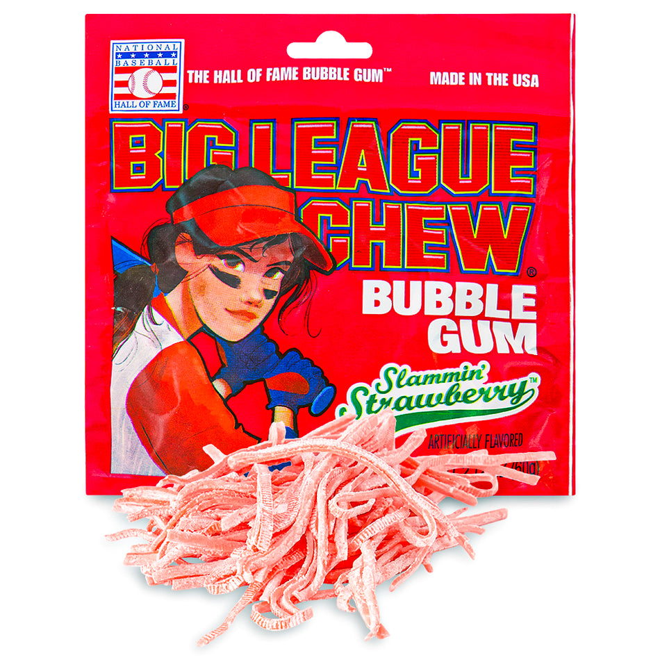 Big League Chew Slammin' Strawberry Opened