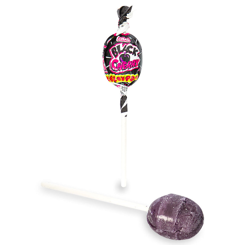 Charms Blow Pop Black Cherry Open, charms lollipop, charms pop, bubble gum lollipop