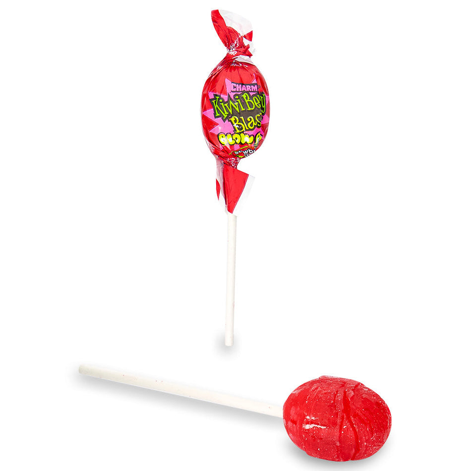 Charms Blow Pop Kiwi Berry Blast Open, charms lollipop, charms pop, bubble gum lollipop, kiwi candy, tropical candy, kiwi berry candy, kiwi berry lollipop, retro candy, nostalgic candy