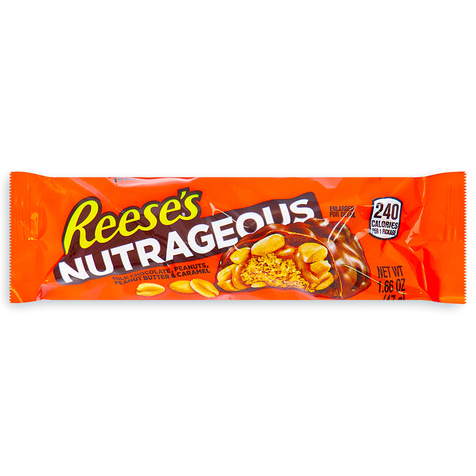 Reese's Nutrageous 41g Front, Reeses, reeses chocolate, reeses cups, reeses peanut butter cups, peanut butter cups, reeses nutrageous