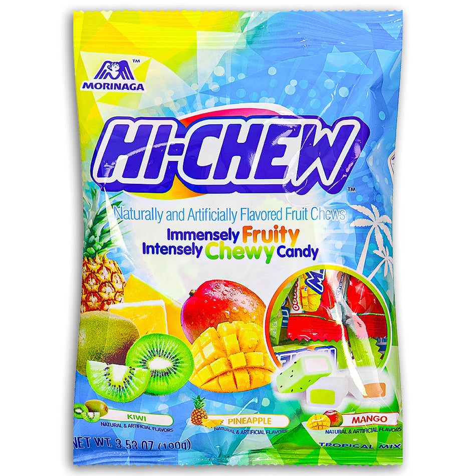 Hi-Chew Tropical Mix - 3.53oz, Hi-Chew Tropical Mix, Exotic Fruit Chews, Chewy Tropical Candy, Mango Pineapple Flavors, hi chew, hi chew candy, hi chew candies, hi-chew, hi-chew candy, hi-chew candies