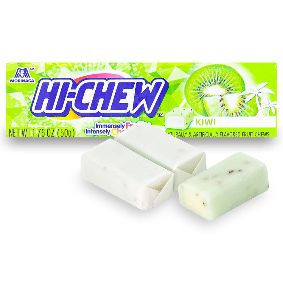 Hi-Chew Kiwi 1.76oz Open, Hi-Chew Kiwi, Kiwi Flavored Chewy Candy, Tropical Kiwi Chew, Hi-Chew Fruit Candy, hi chew, hi chew candy, hi chew candies, hi-chew, hi-chew candy, hi-chew candies