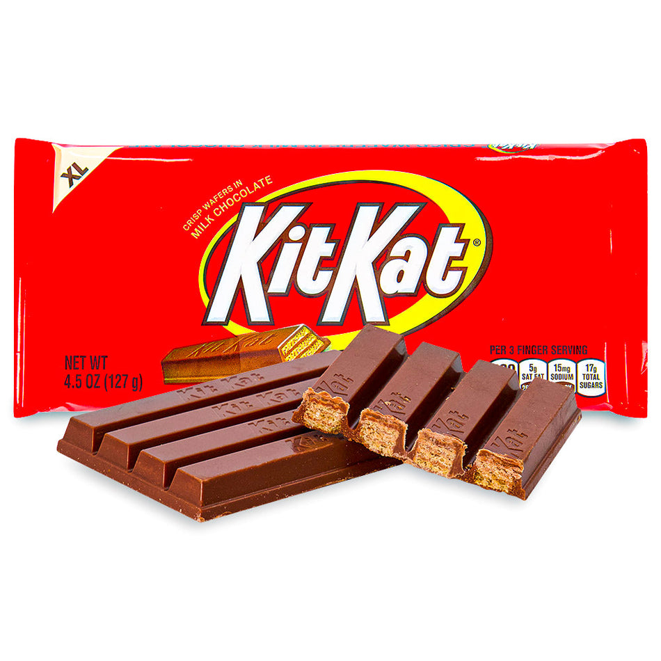 KitKat XL Bar 4.5oz Open, kit kat, kit kat chocolate, kit kat chocolate bar, kit kat big bar, big kit kat bar