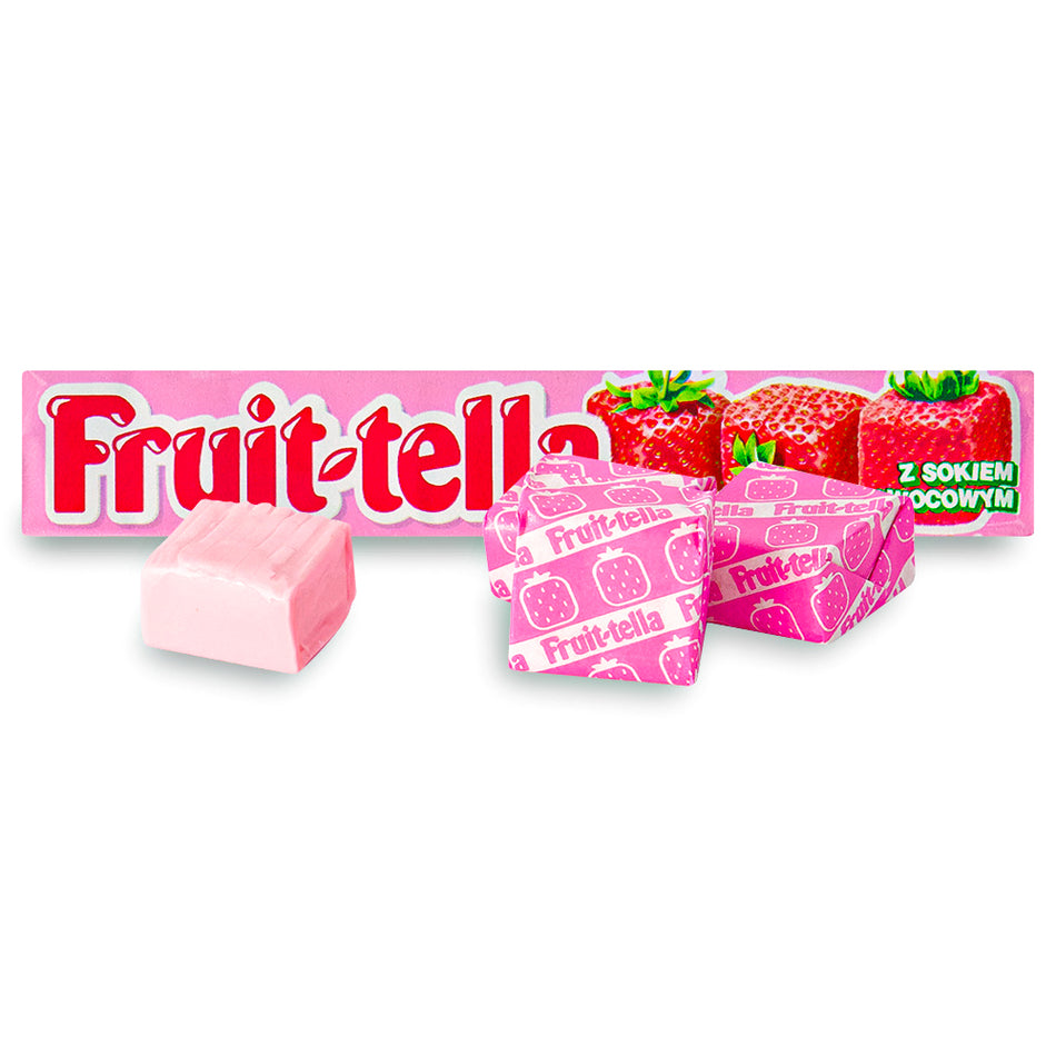 Fruit-Tella Strawberry UK 41g Opened, Fruit-tella, Fruit-tella strawberry candy, strawberry candy, chewy candy