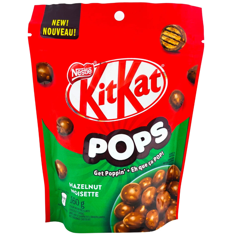 Kit Kat Pops Hazelnut 160g Front - Pop this from Kit Kat! - Now you can pop these Canadian Chocolate Bars!