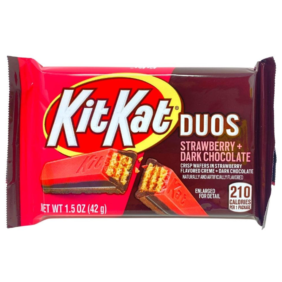 Kit Kat Duos Strawberry and Dark Chocolate 1.5oz, kit kat, kit kat chocolate, kit kat chocolate bar, special edition chocolate, special edition kit kat, dark chocolate kit kat