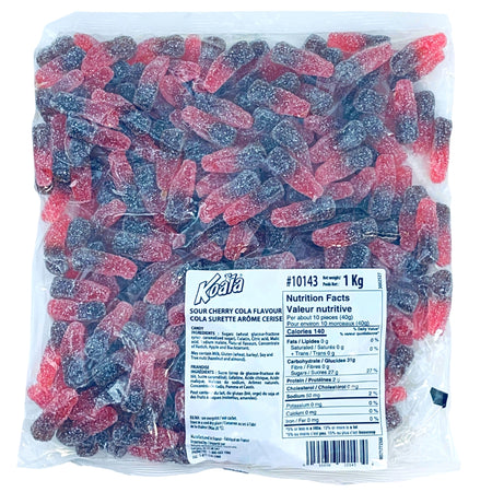 Koala Sour Cherry Cola Bottles Candies - 1 kg, gummie candy, gummy candy, fun gummies, soft gummies, soft gummy, sour candy, sour gummy, sour gummies, cola gummy, cola candy, soda candy, bulk candy, bulk gummies, sweet & sour candy, sweet and sour candy