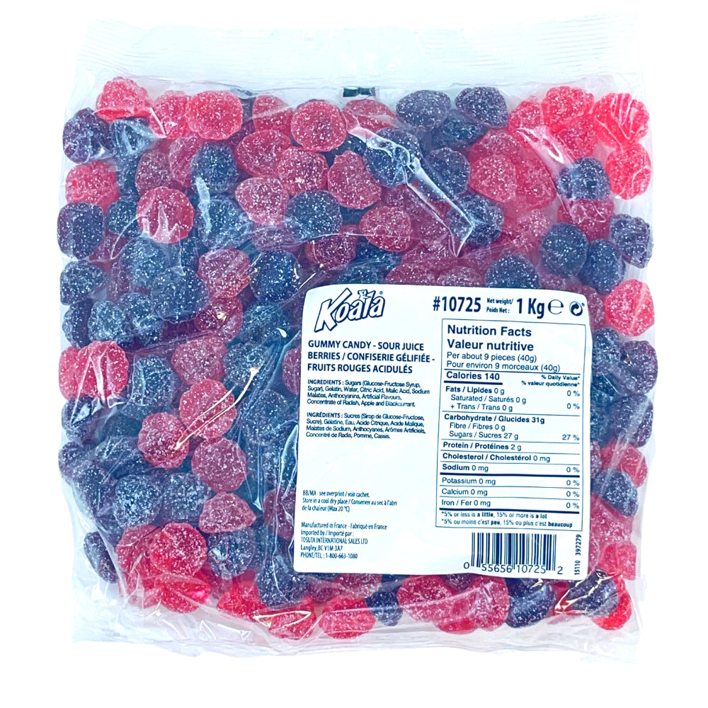 Koala Sour Juice Berries Candies - 1 kg, gummie candy, gummy candy, fun gummies, soft gummies, fruity gummies, soft gummy, sour candy, sour gummy, sour gummies, blue candy, blue gummy, blue gummies, blueberry candy, blueberry gummy, raspberry gummy, raspberry candy, bulk candy, bulk gummies, sweet & sour candy, sweet and sour candy