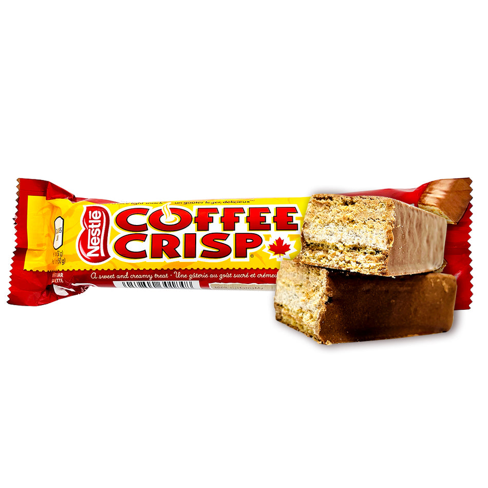 Coffee Crisp Double Double 50g Chocolate Opened, Coffee Chocolate, Coffee Crisps, Coffee Chocolate Bar, Coffee Crisps Double Double